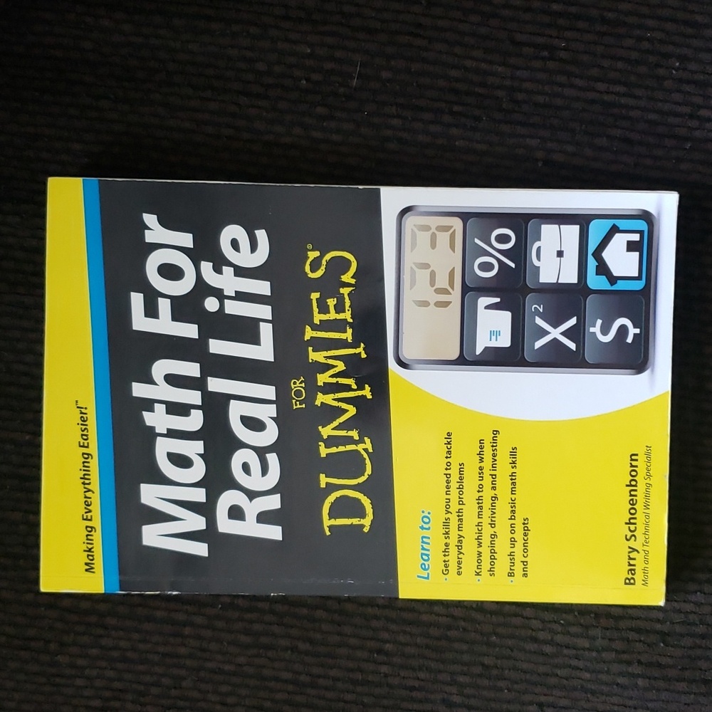 Math for Real Life for Dummies, Paperback book